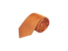 Men's 100% silk tie, handmade Italy - 150x7cm, orange check