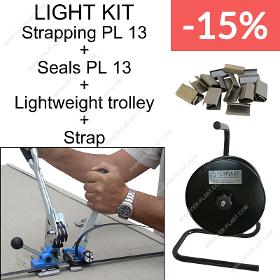 Kit with strapping tools, seals, trolley and reel LIGHT PL 13