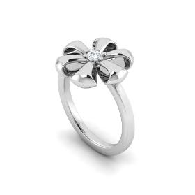 Dazzling Solitaire Bow Ring