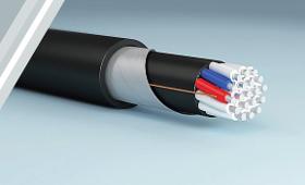 Aluminum core control cable with polyvinylchloride insulation and sheath