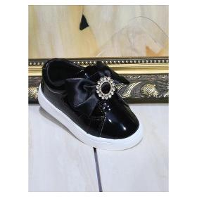 Children Infant Girl Bow Diamented Flat Trainer Cacual Shoes