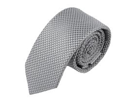 Grey diamond-pattern 150x7cm handcrafted men's tie