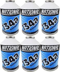 National Refrigerant R134a for MVAC use in a 12-Ounce Self-Sealing Container