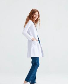 Women's long white three-pocket medical gown - Dr. Rever Long