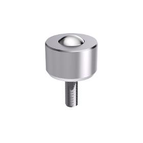 Solid ball caster MINI without collar,threaded pin, cylindrical