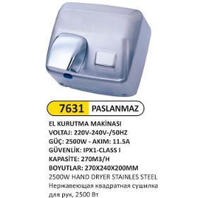 7631 2500W STAINLESS HAND DRYER