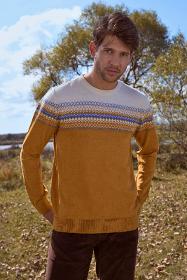 Zero collar colored knitwear sweater - sun