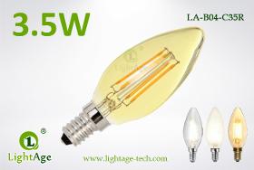 LED Filament Round Candle WarmWhite CoolWhite E27 LightAge®