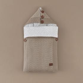 Envelope Henry with holes for a car seat knitted Cappuccino
