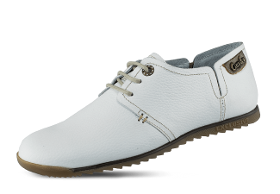 White male shoes with band