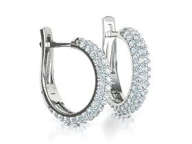 Earrings Diamond Hoop