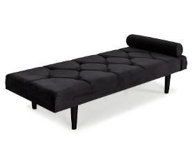 Daybed Melvin in black with black legs, 185x75x40 cm