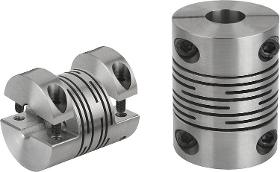 Beam couplings with removable clamping hub stainless steel