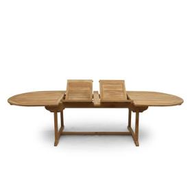 extendable garden table teak wood
