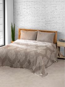 Muslin 4ply Jacquard LeafPattern Bedspread/Blanket