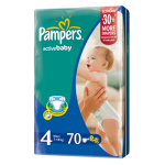Pampers Active Baby 4 Maxi, Diapers 7-18 Kg, 70 Pcs
