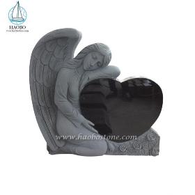 Natural Stone Tombstone Angel Carved Headstone