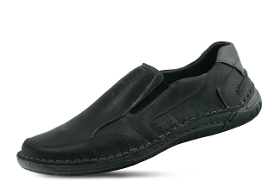 Black men's shoes with ribbing