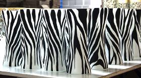 Handpainted Glass Vase Zebra| Painted Art Glass Vase | Interior Design Home Room