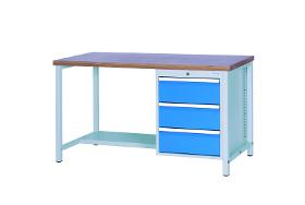Workbench 1500 with 3 drawers front height 200mm