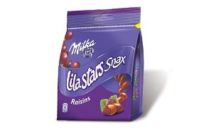 Milka lila stars snax raisins