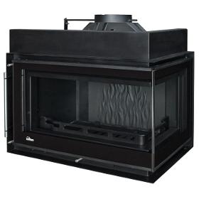 Fireplace insert UNIFLAM 850 PRESTIGE PBS bent right side glass ref. 607-842-GS