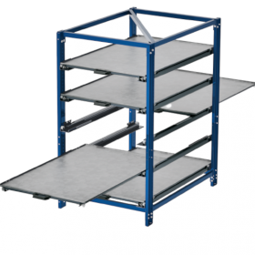 Compact pull-out rack 70 % two-way shelves