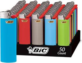 BIC Classic Lighter, Assorte, Assorted Colors, 50-Count Tray