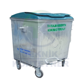 1100L Metal Galvanized Waste Container