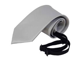 Tie with elastic band - Safety tie satin - 51 x 7 cm gray
