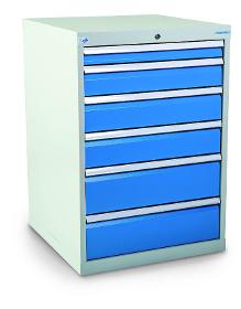 Drawer cabinet with 6 drawers, different front heights