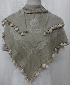 Embroidered cotton scarf