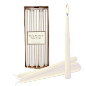 Horizon Set of 10 Pearl Unscented Tearless Taper Candles