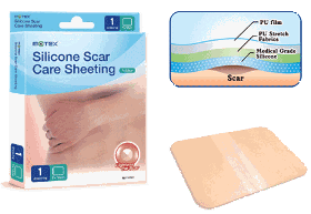 Silicone scar care sheeting