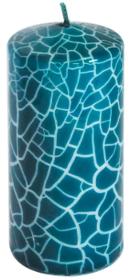 Crackıng Effect Pillar Candles Turquoise Color