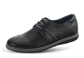 Men's loafers in black with decorative stitches