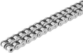 Roller chain duplex stainless steel din iso 606 curved link