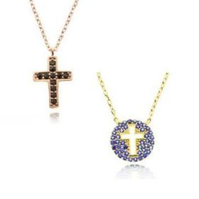 Cross Design Silver Gold Necklaces Pendant
