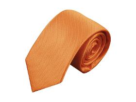 Men's 100% silk tie, handmade in Italy, 150x7cm, orange