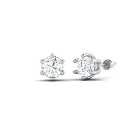 Classic Round Solitaire Stud Earrings