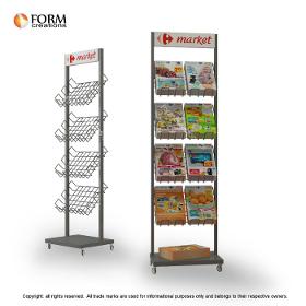 FC.15355 Metal leaflet rack with wire baskets