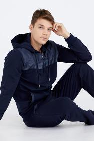 Men hoodie tracksuit set - navy blue