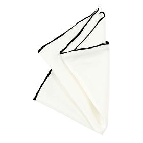 Italian silk pocket square Off-white, hand-rolled, hue