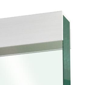 Glass edge protection profile 10x22x10x2mm, stainless steel effect