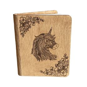Wooden notebook Unicorn