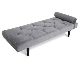 Daybed Melvin in gray with black legs, 185x75x40 cm