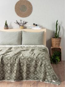 Muslin 4ply Jacquard Aztec Pattern Bedspread/Blanket