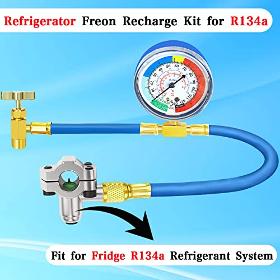 R134A Refrigerator Freon Recharge Hose Kit for AC