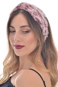 Women's Elastic Swirl Patterned Burgundy Toned Knotted Hair Band