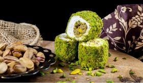 Turkish Delight with Pistachio Filled with Pistachio Crema